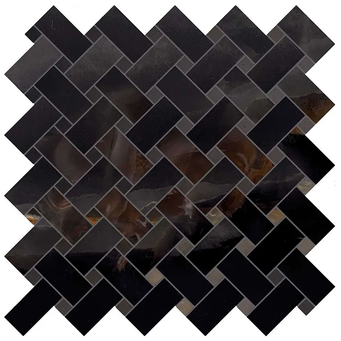 Tele di Marmo Onyx Intrecci Onyx Black Lappato 30x30